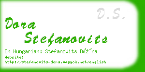 dora stefanovits business card